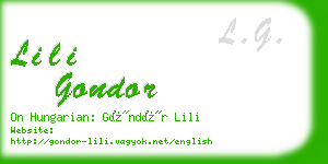 lili gondor business card